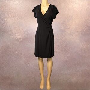 Michael Kors Black Wrap Dress NWT Women’s L V-Neck Short Sleeve $110 MSRP